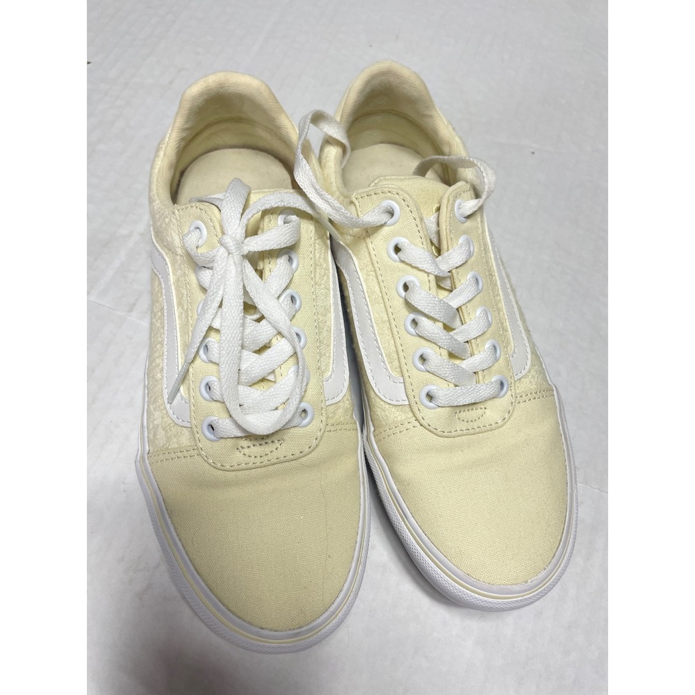 Vans Ward Deluxe Comfort Pale Yellow Canvas Sneakers Womens 6 Ortholite Low Top